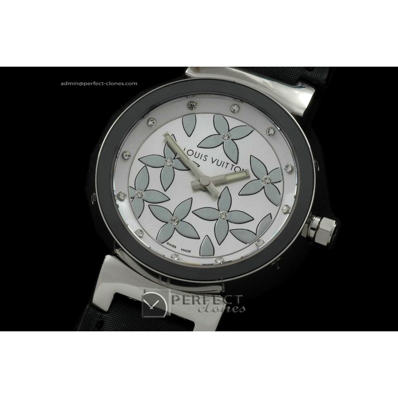 LVLE10002A Ladies Tambour Elegance SSLE White Ceramic Bez Jap Qu