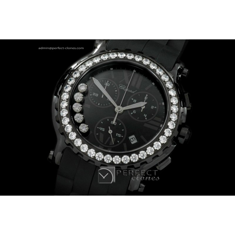 CPSPC01241 Happy Sports Chrono Cerr/PVD/RU All Black Swiss Eta Q
