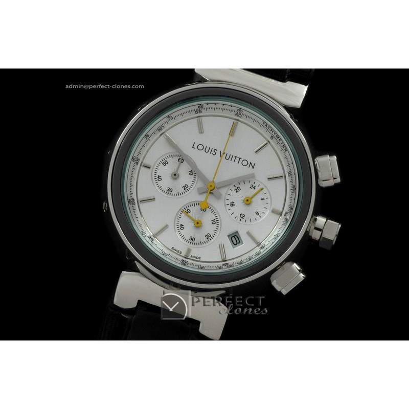 LV10041 Tambour Chronograph Ladies SS White Jap Qtz C/w Box