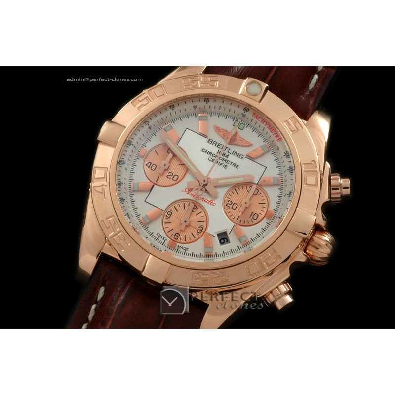 BLB01-10051L Chronomat B01 RG/LE White Sticks A-7750