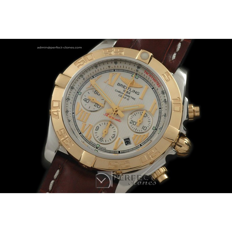 BLB01-10041L Chronomat B01 TT SS/RG/LE White Roman A-7750