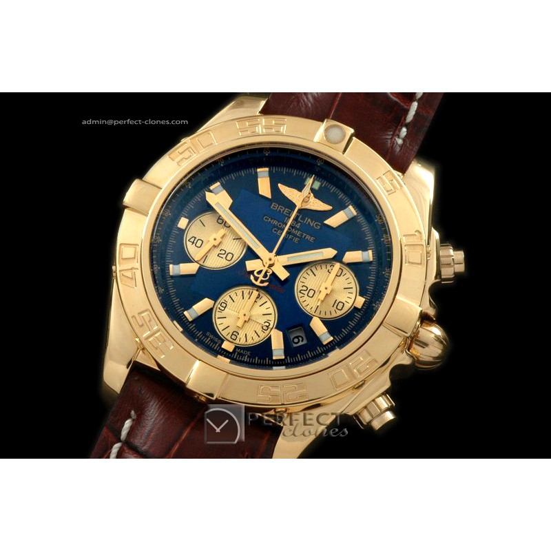 BLB01-10074L Chronomat B01 YG/LE Blue Sticks A-7750