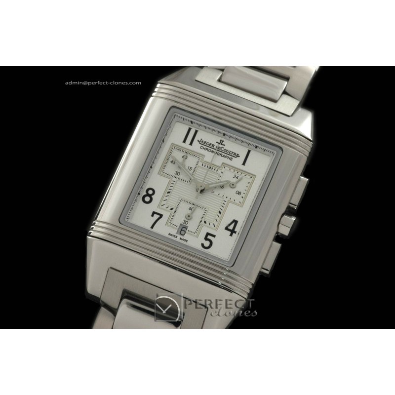 JL01066 Reverso Chronograph SS/SS White Num Jap OS Chrono Quartz