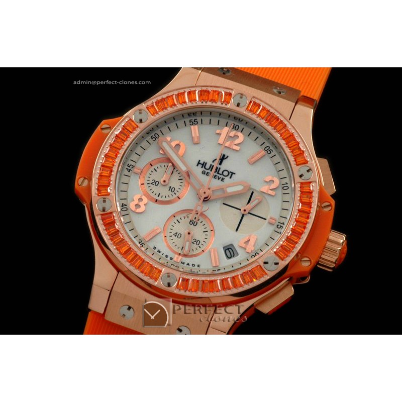 HB38-02026 Big Bang 38mm RG/Sq O/Ruby/Ru Aspen White Jap Quartz