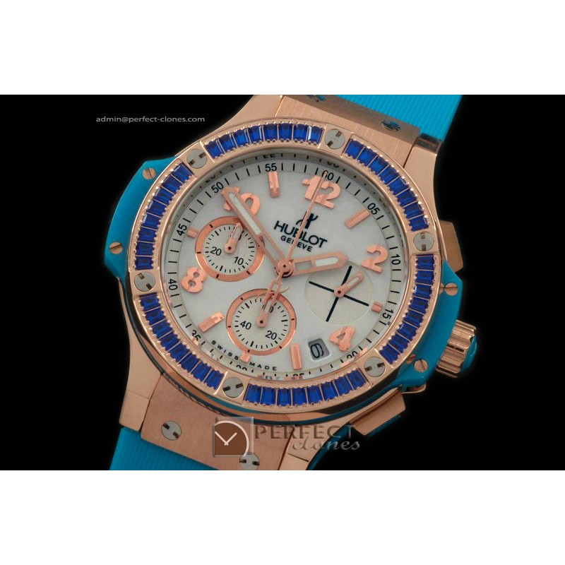 HB38-02022 Big Bang 38mm RG/Sq B/Ruby/Ru Aspen White Jap Quartz