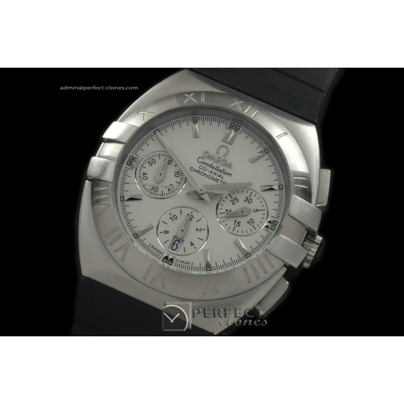 OMCO01102 Double Eagle Chrono SS/RU Wht Asia 2813