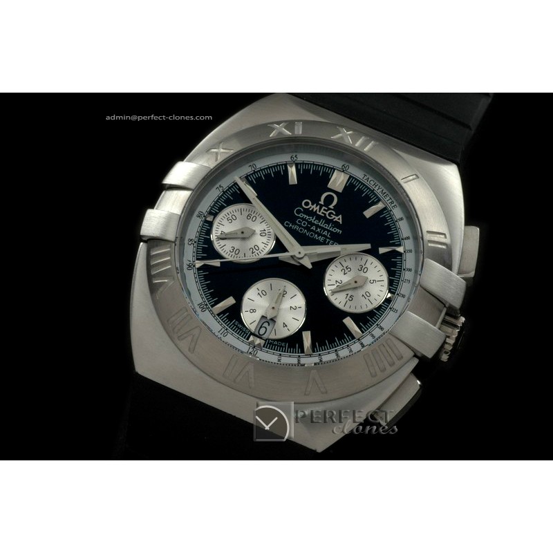 OMCO01101 Double Eagle Chrono SS/RU Blk Asia 2813