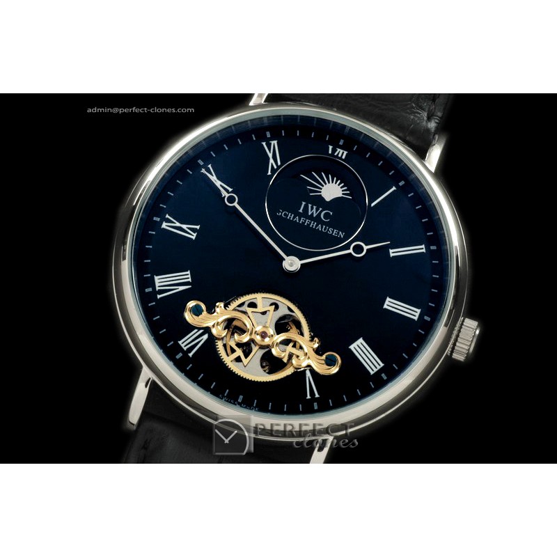 IWPTV10002 Vintage Portifino Tourbillon SS/LE Black Asian 17J HW