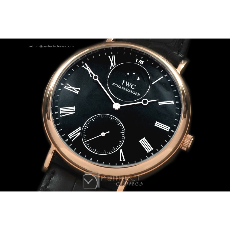 IWPTV10017 Vintage Portifino MoonPhase RG/LE Black Asian 17J HW