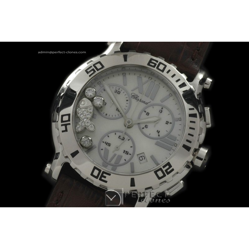 CPSPC10006 Happy Sports Chrono SS/LE M-Wht Swiss Eta Qtz