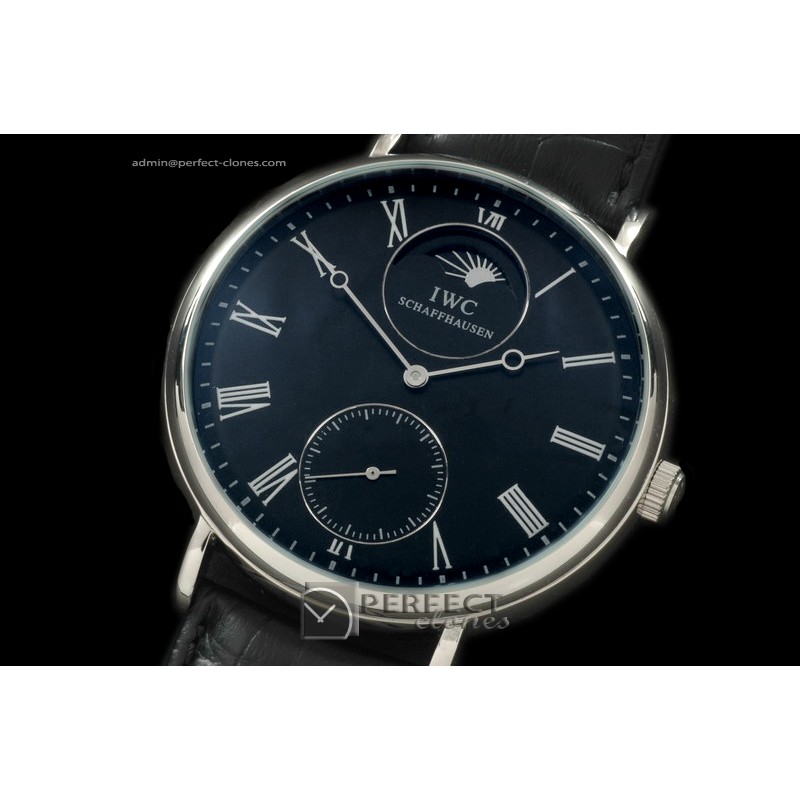 IWPTV10007 Vintage Portifino MoonPhase SS/LE Black Asian 17J HW