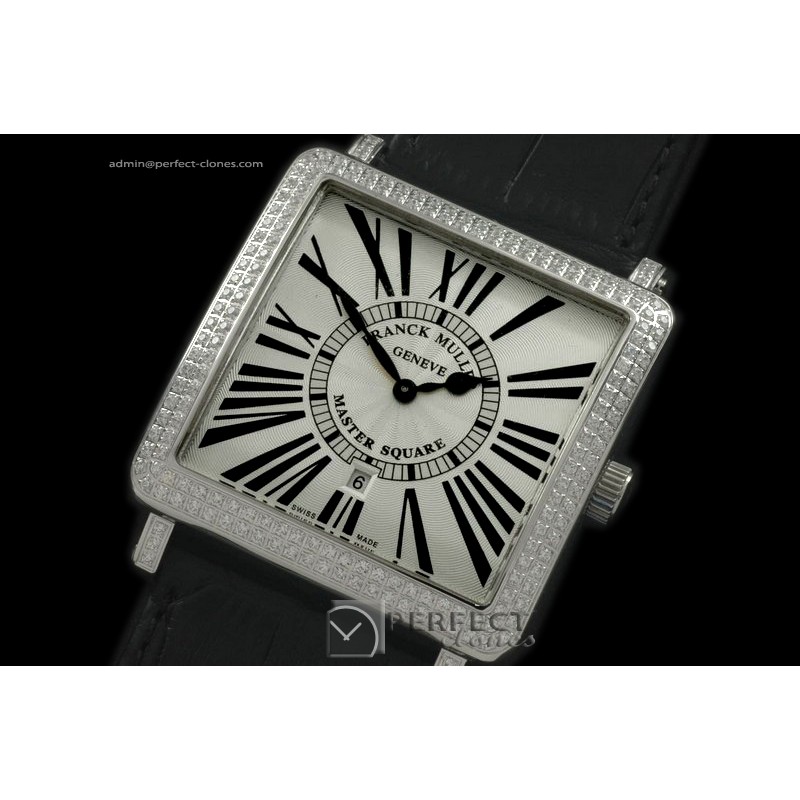 FMMSQ10011 Mid Master Square SS/LE Wht Jap Quartz