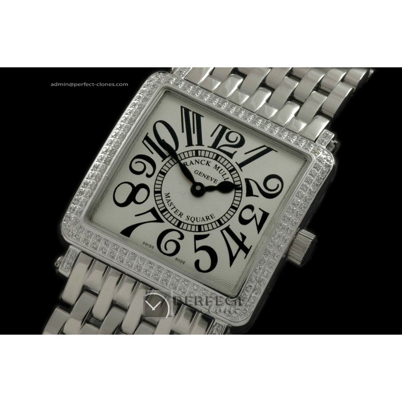 FMMSQ10007 Ladies Master Square SS/SS Wht Swiss Quartz