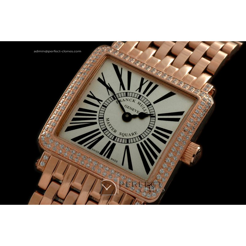 FMMSQ10008 Ladies Master Square RG/RG Wht Swiss Quartz