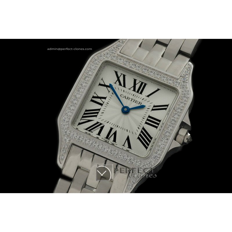 CARDU10011 Dumont Ladies Diam SS/SS White Jap Quartz