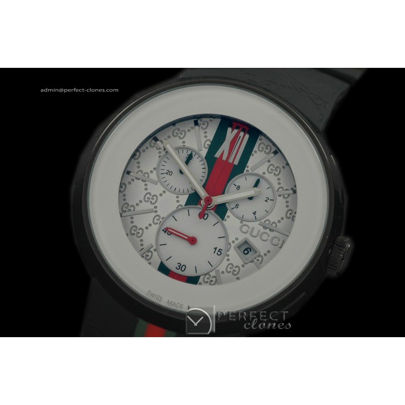 GU00156 I-Gucci Chronograph PVD/RU White Swiss Quartz Chrono