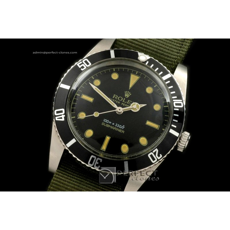 RLSV10021 Vintage 50s James Bond Sub 6536 SS/Nato Blk A-2836