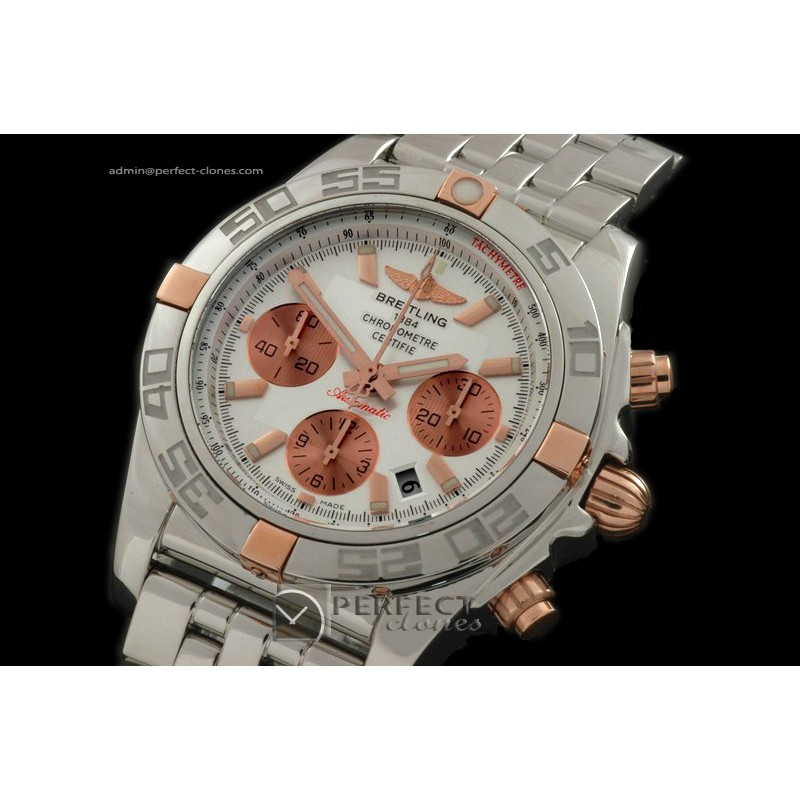 BLB01-02001 Chronomat B01 SS/RG/SS Wht Sticks A-775Ult V 316