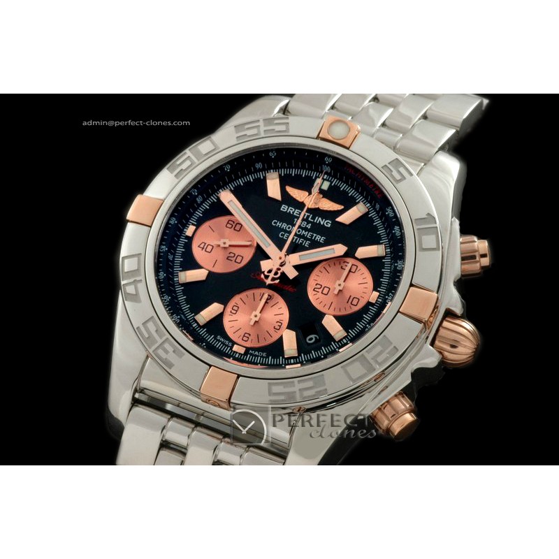 BLB01-02002 Chronomat B01 SS/RG/SS Blk Sticks A-775Ult V 316