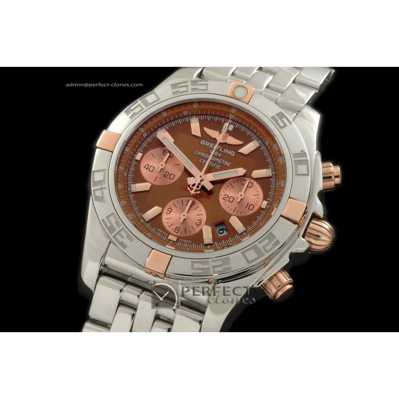 BLB01-02005 Chronomat B01 SS/RG/SS Brn Sticks A-775Ult V