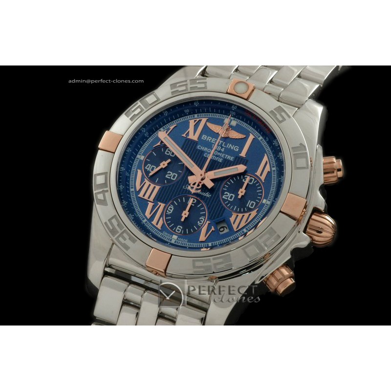 BLB01-02014 Chronomat B01 SS/RG/SS Blue Roman A-775 Ult V