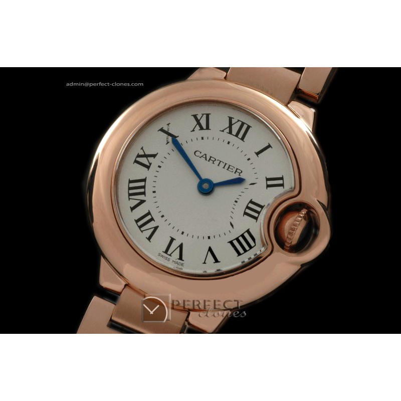 CARBA00411A Ballon Bleu de Cartier Ladies RG/RG White Swiss Quar