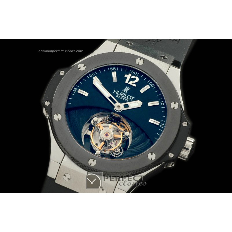 HBT10004 Big Bang Tourbillon SS/RU Black Flying Tourbillon