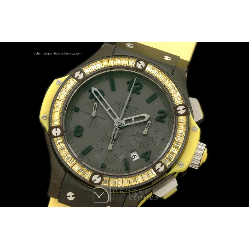 HBSQ10068 Big Bang "All Black" Ceramic/Sq Yellow Diam Blk A-7750