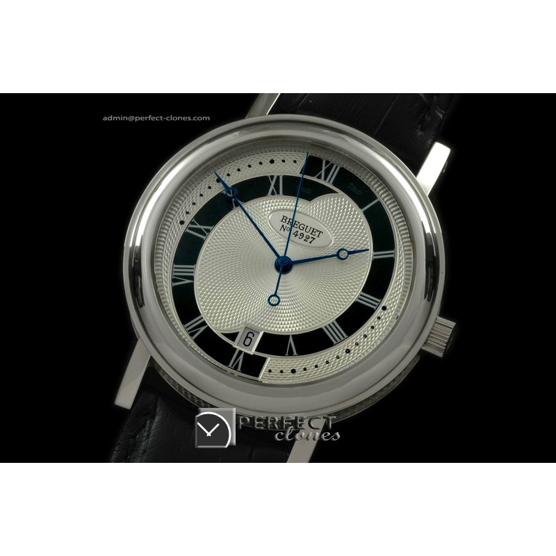 BR01008 Classique Automatic 4927 SS/LE Wht/Blk Asian Eta 2892