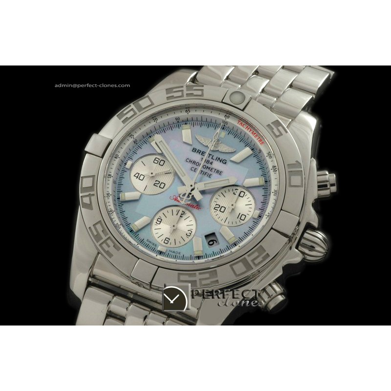 BLB01-01006 Chronomat B01 SS/SS MOP Blue Sticks A-775Ult V