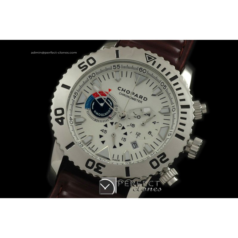 CPRC10051 Classic Racing Chrono SS/LE White Jap Quartz Chrono