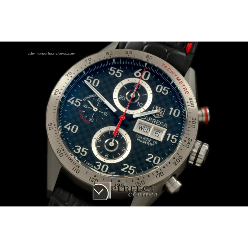 TGCA00123 Carrera 43mm Limited Ed Chrono TI/LE CF Blk A-7750