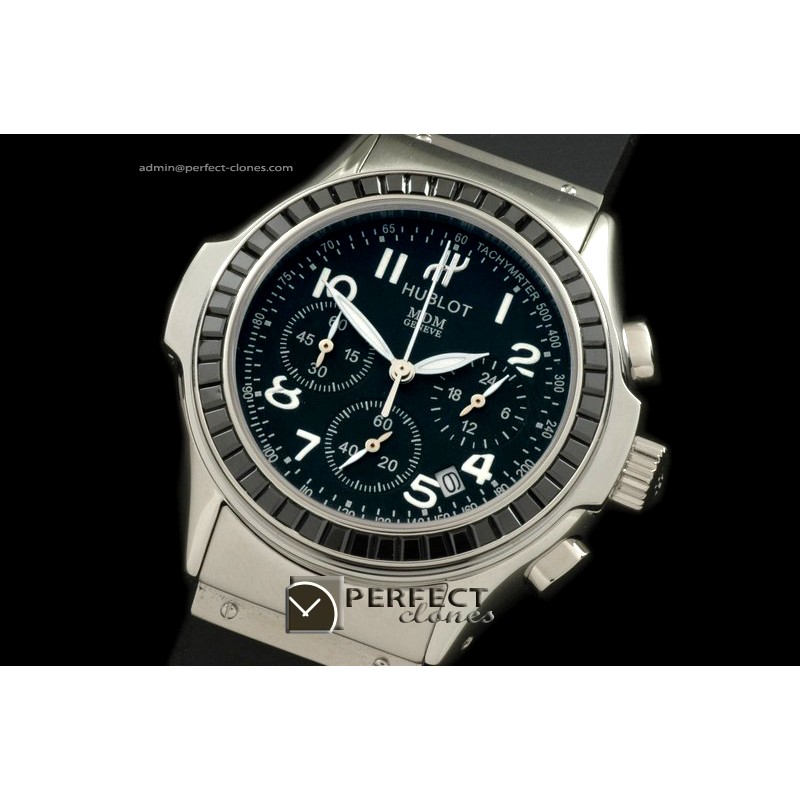 HBMD10052B MDM Chronograph SS/RU Blk-Ruby Bez Black Jap Quartz