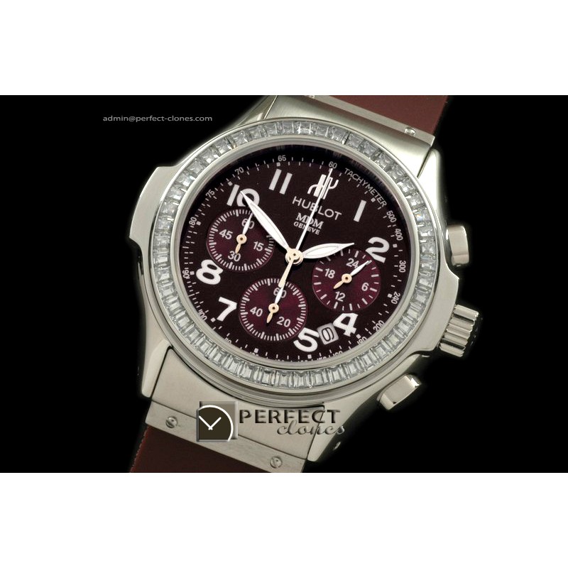 HBMD10054 MDM Chronograph SS/RU Diam Bez Brown Jap Quartz