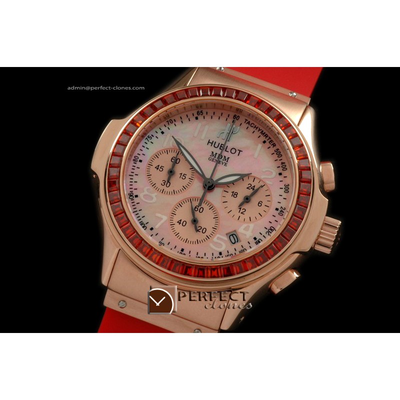 HBMD30055R MDM Chronograph RG/RU R-Rubies Bez MOP Pink Jap Quart