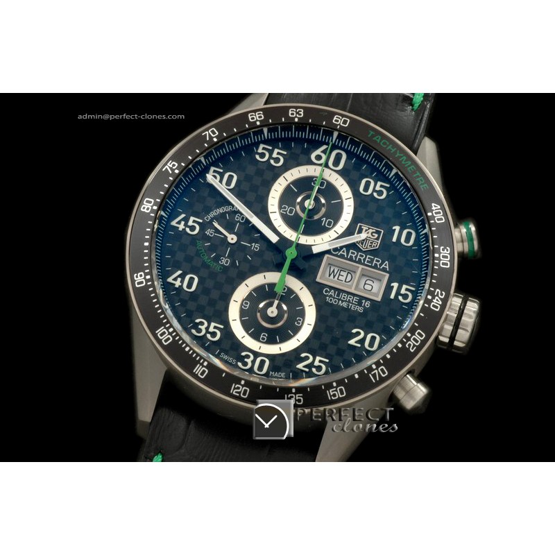 TGCA00124 Carrera 43mm Limited Ed Chrono TI/LE CF Blk A-7750