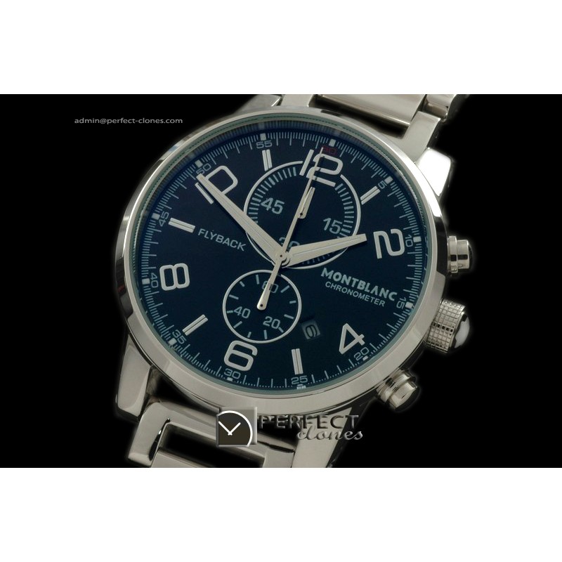 MB10056 Timewalker Flyback Chrono SS/SS Black Quartz Chrono