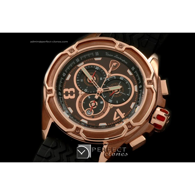 LAM01035R Mesh RG/RU Brown Jap Quartz Chrono