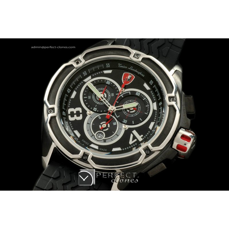 LAM01022R Mesh PVD/RU Black Jap Quartz Chrono