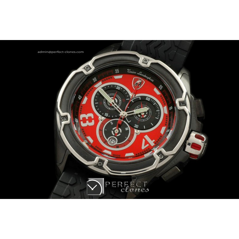 LAM01023R Mesh PVD/RU Red/Black Jap Quartz Chrono