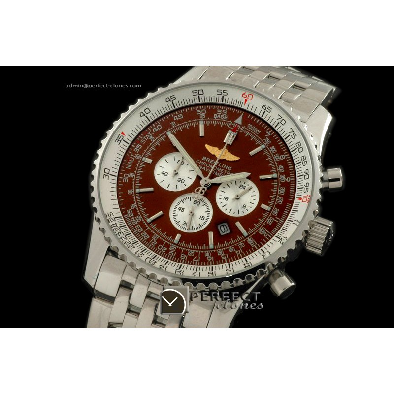 BLNV10104S Navitimer SS/SS Brown Jap Quartz Chrono