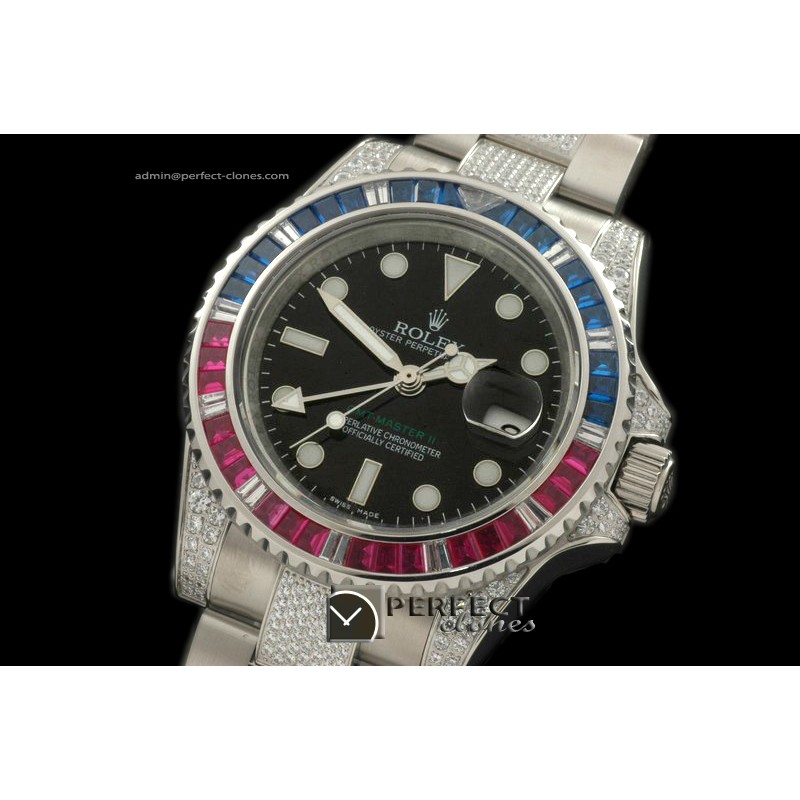 RLGS01016 SS/Diam Anni GMT SS/Diam Black Swiss Eta 2836 GMT