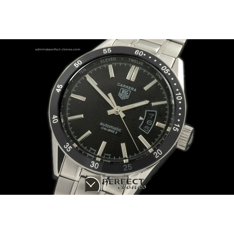 TGCA-00301 Carrera Calibre 5 Automatic SS/SS Black A-2824