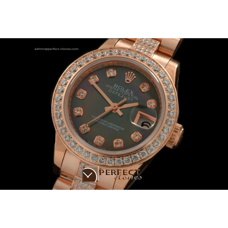 RDJLR10212 RG Diam Pres/Diam MOP Black Diam Dial Swiss Eta 2671