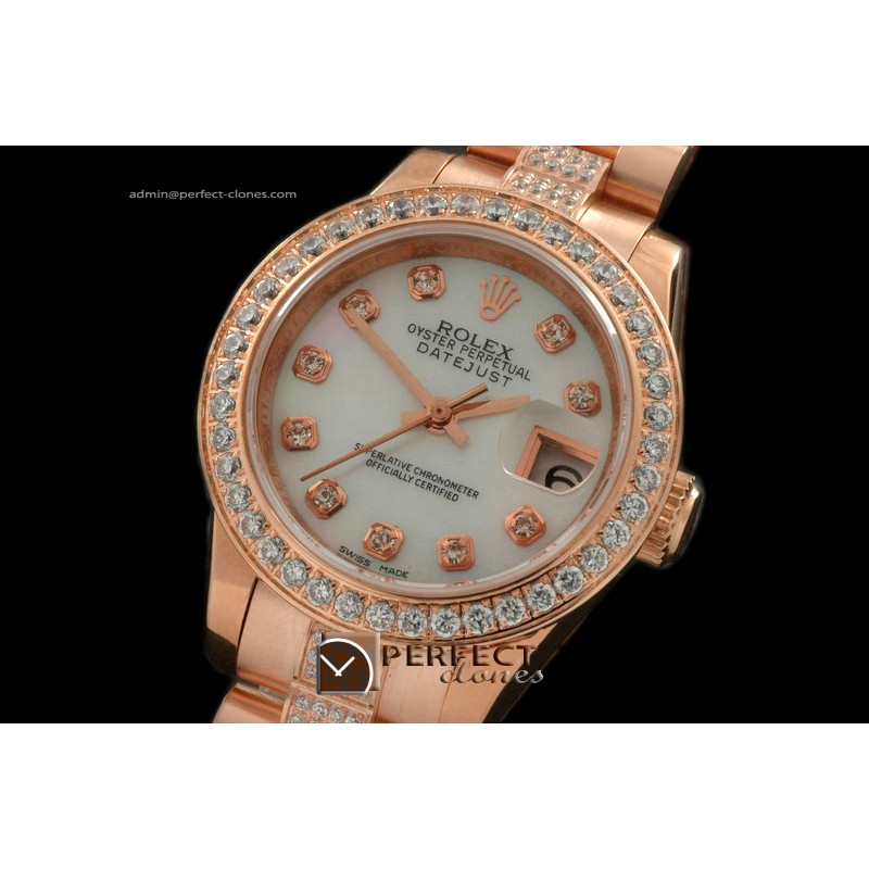 RDJLR10211 RG Diam Pres/Diam MOP White Diam Dial Swiss Eta 2671