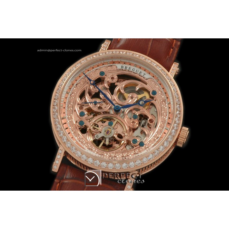 BR01034 Classique Skeleton RG/Diam/LE Rose Gold Asian 2813 21J