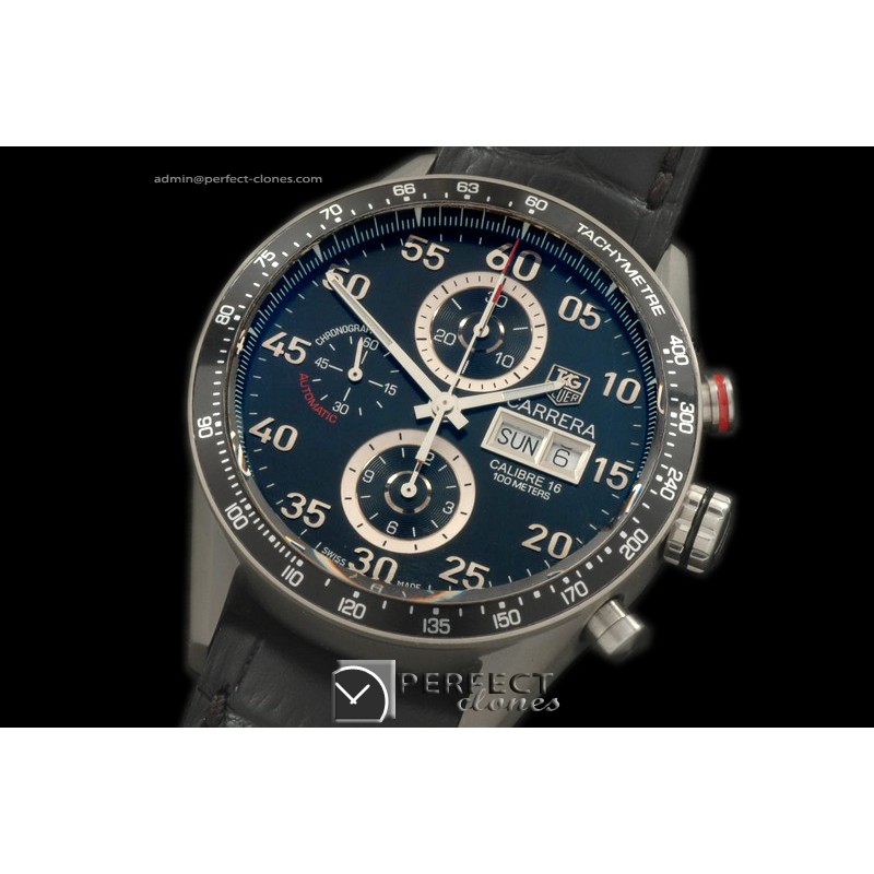 TGCA00125 Carrera 43mm Limited Ed Chrono TI/LE Blk A-7750