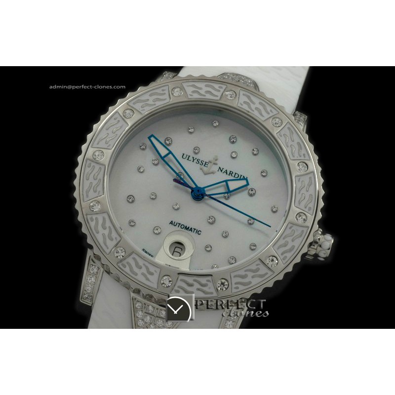 UNLD10001 Ladies Diver SS/Diam/RU White Asian 2813 21J