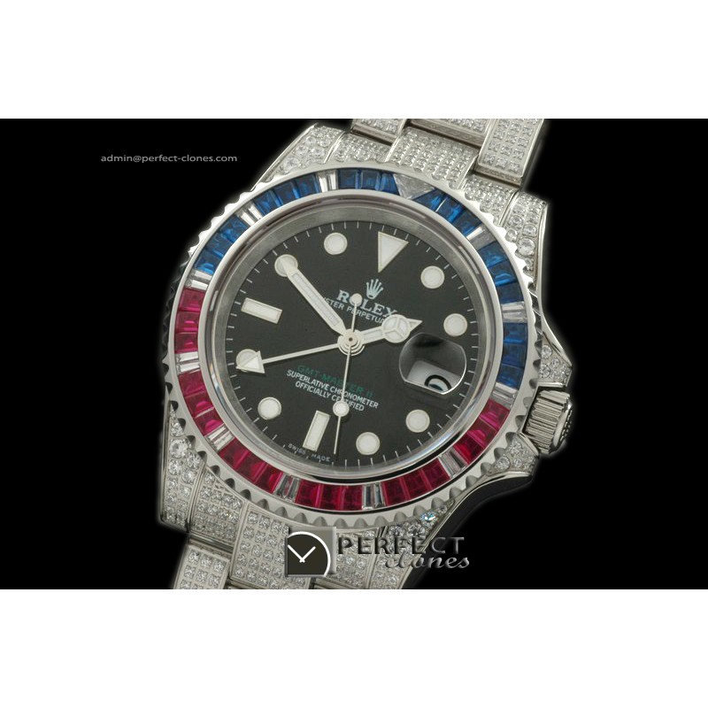 RLGS01026 SS/Diam Anni GMT SS/Diam Black Swiss Eta 2836 GMT
