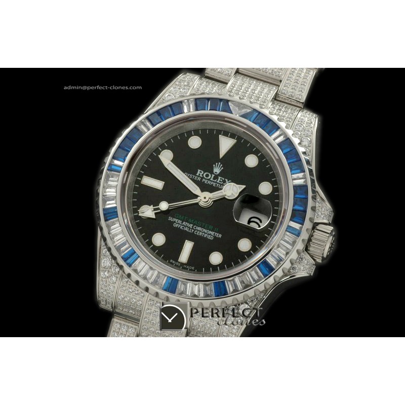 RLGS01025 SS/Diam Anni GMT SS/Diam Black Swiss Eta 2836 GMT